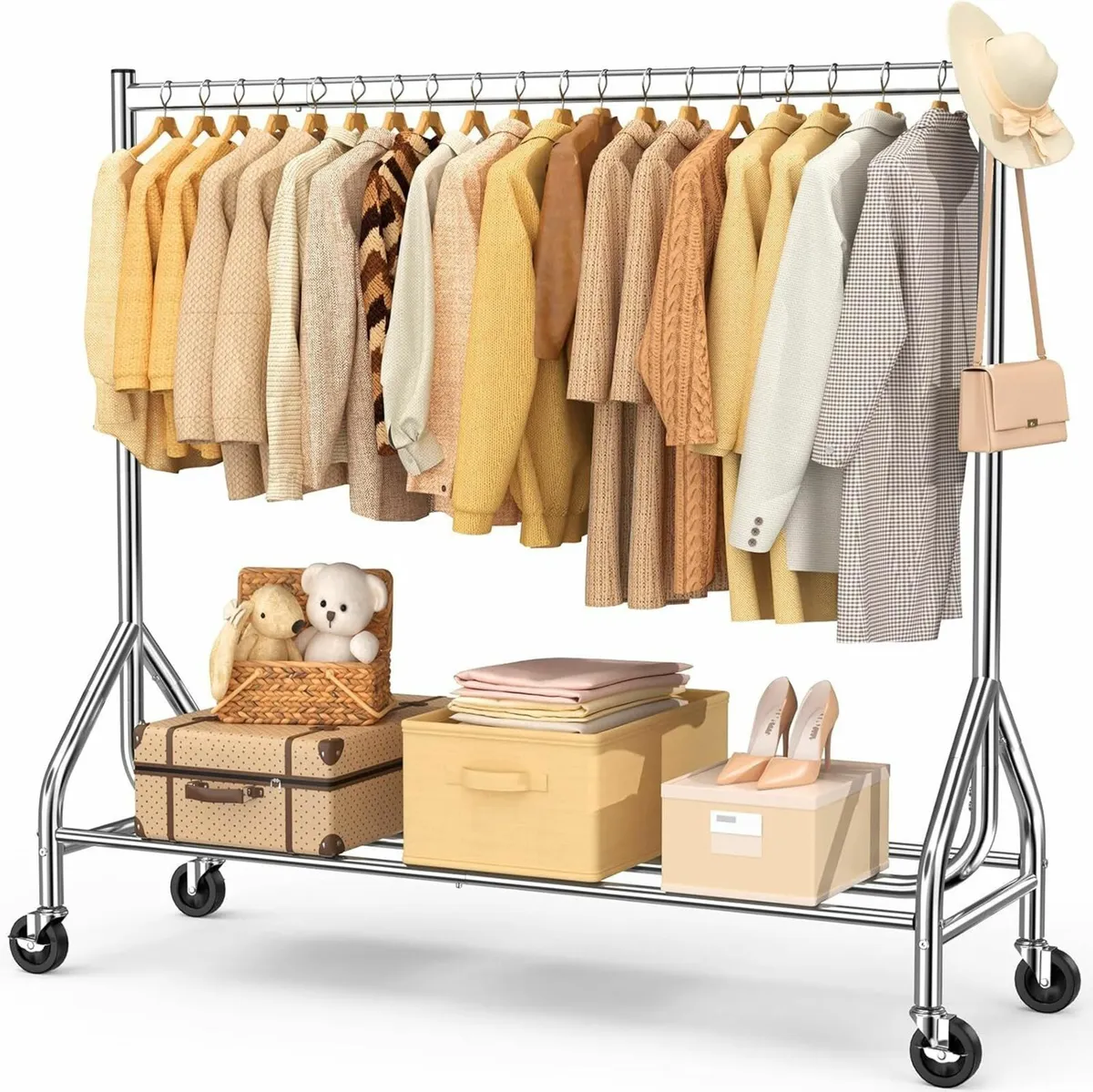 Heavy Duty Clothes Rail Load 180 KG Rolling - Image 1