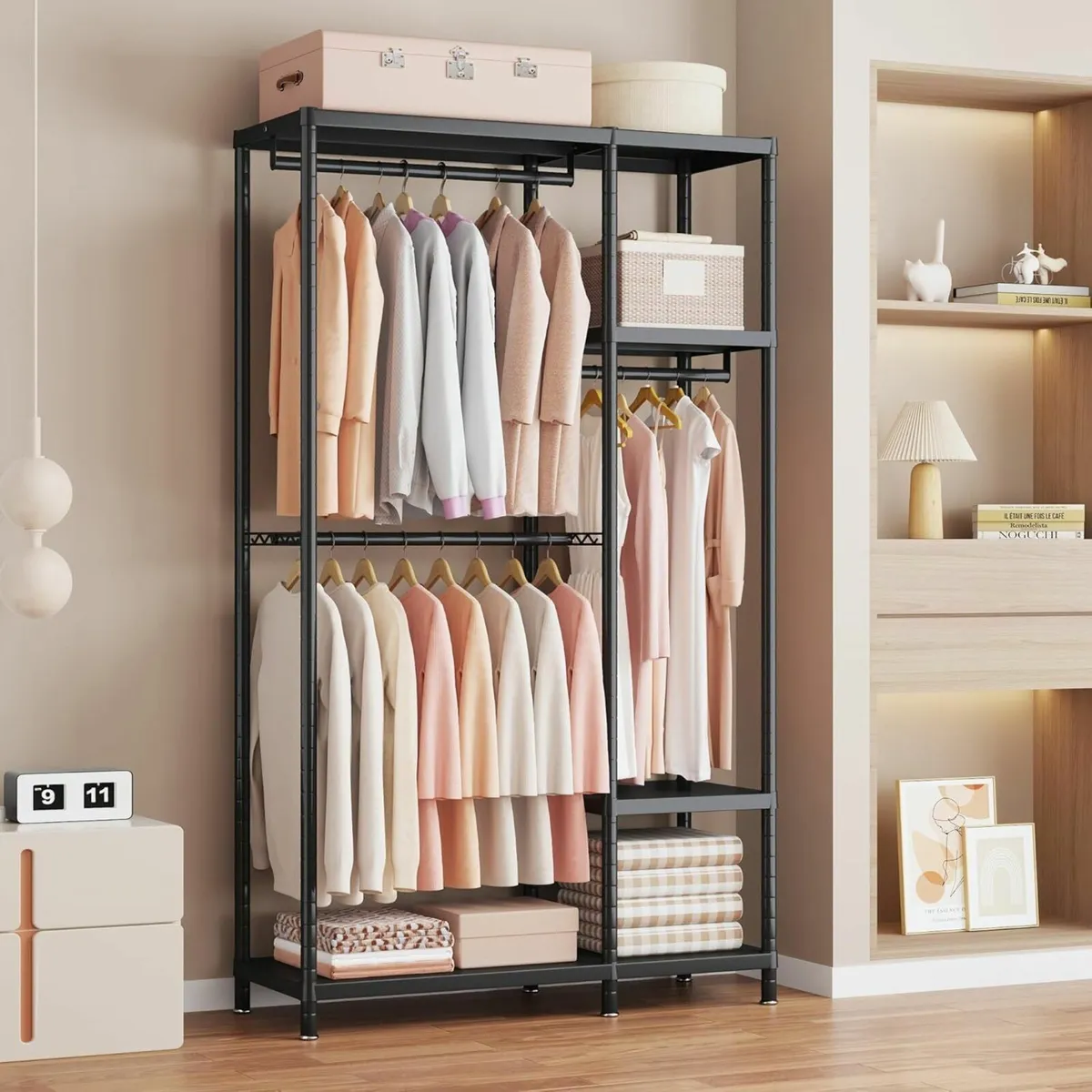 195cm Tall Heavy Duty Clothes Rail Metal Open - Image 3