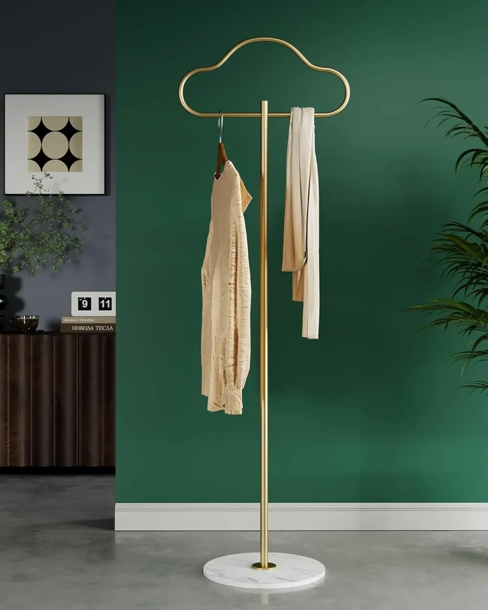 Gold Coat Rack Stand Heavy Duty for Small Space - Image 1