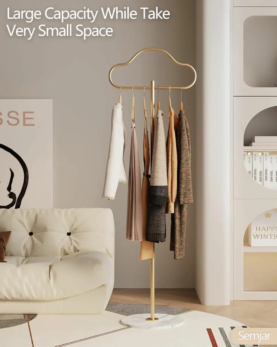 Gold Coat Rack Stand Heavy Duty for Small Space - Image 3