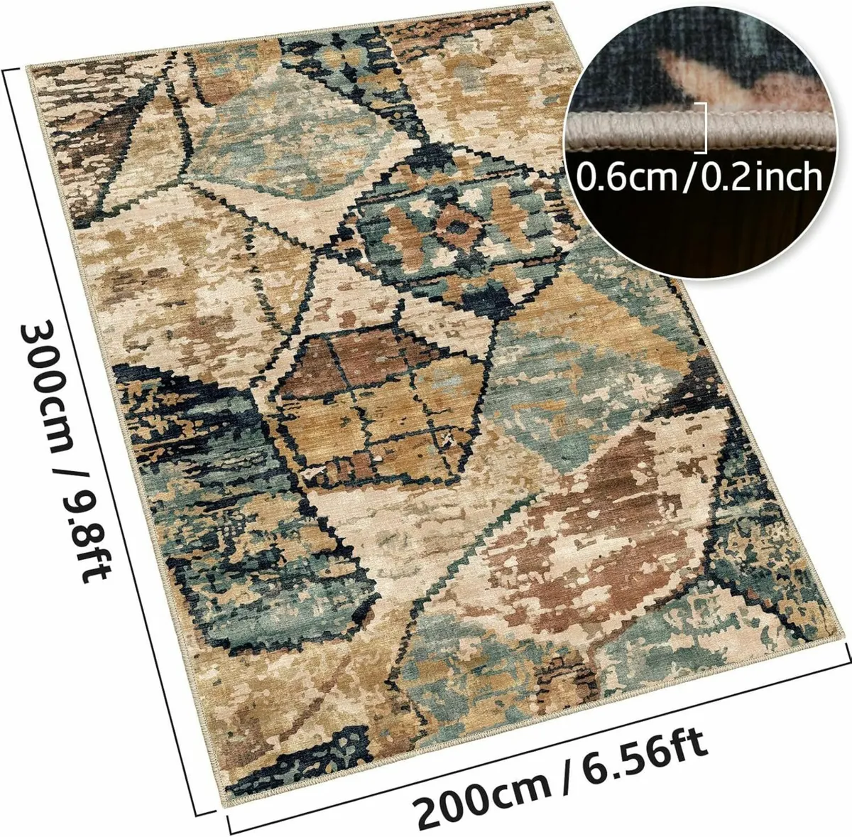 Area Rug for Living Room 200x300cm Non-Slip - Image 2