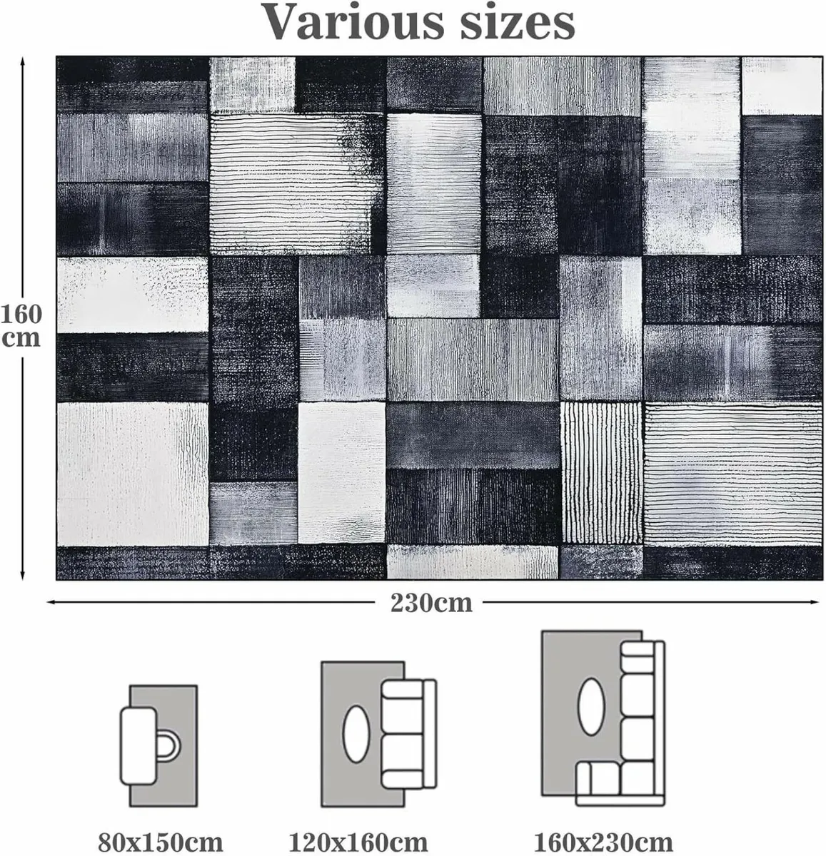 Rugs Living Room 160x230cm Area for Bedroom - Image 2