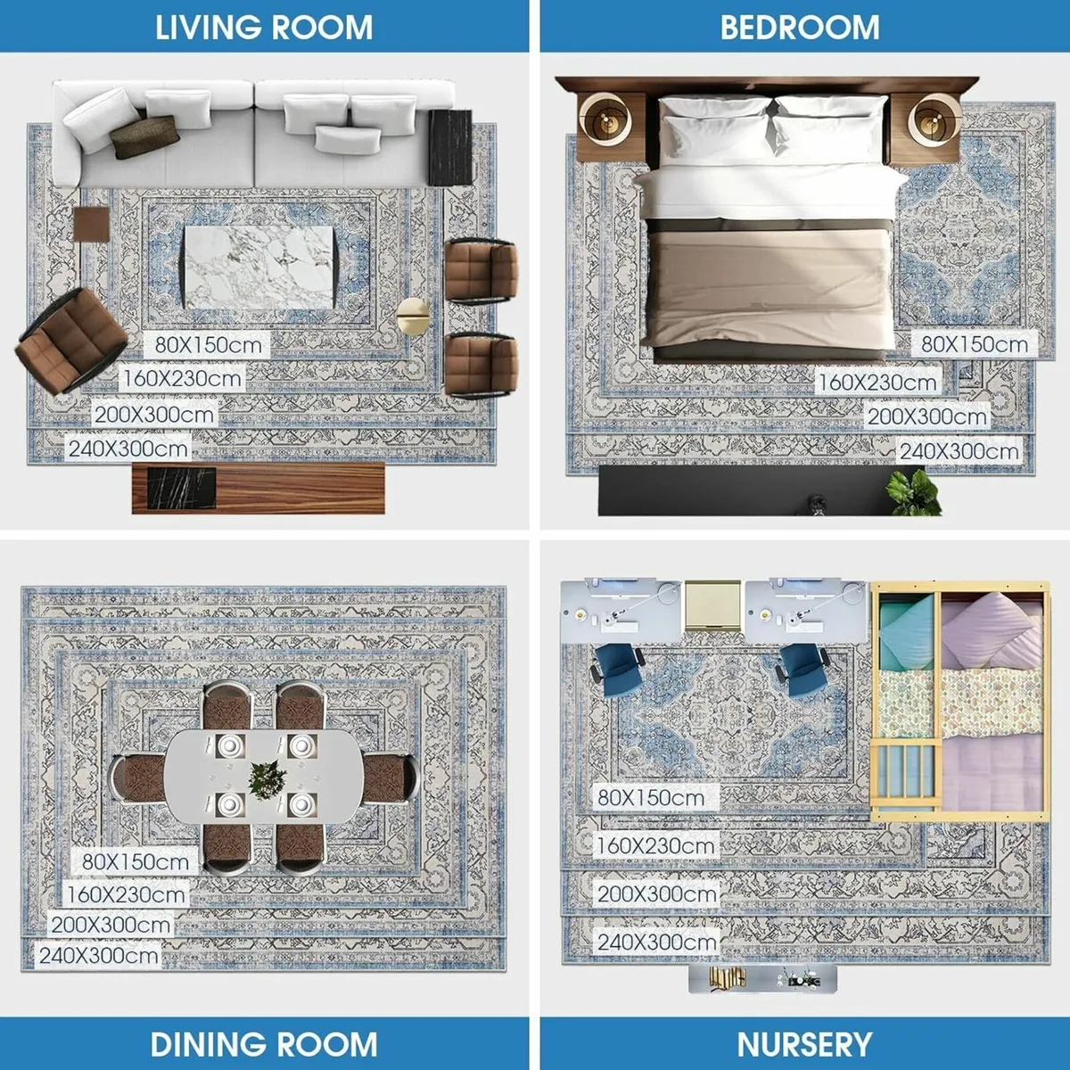 Rugs Living Room Short Pile Soft Area Bedroom - Image 3