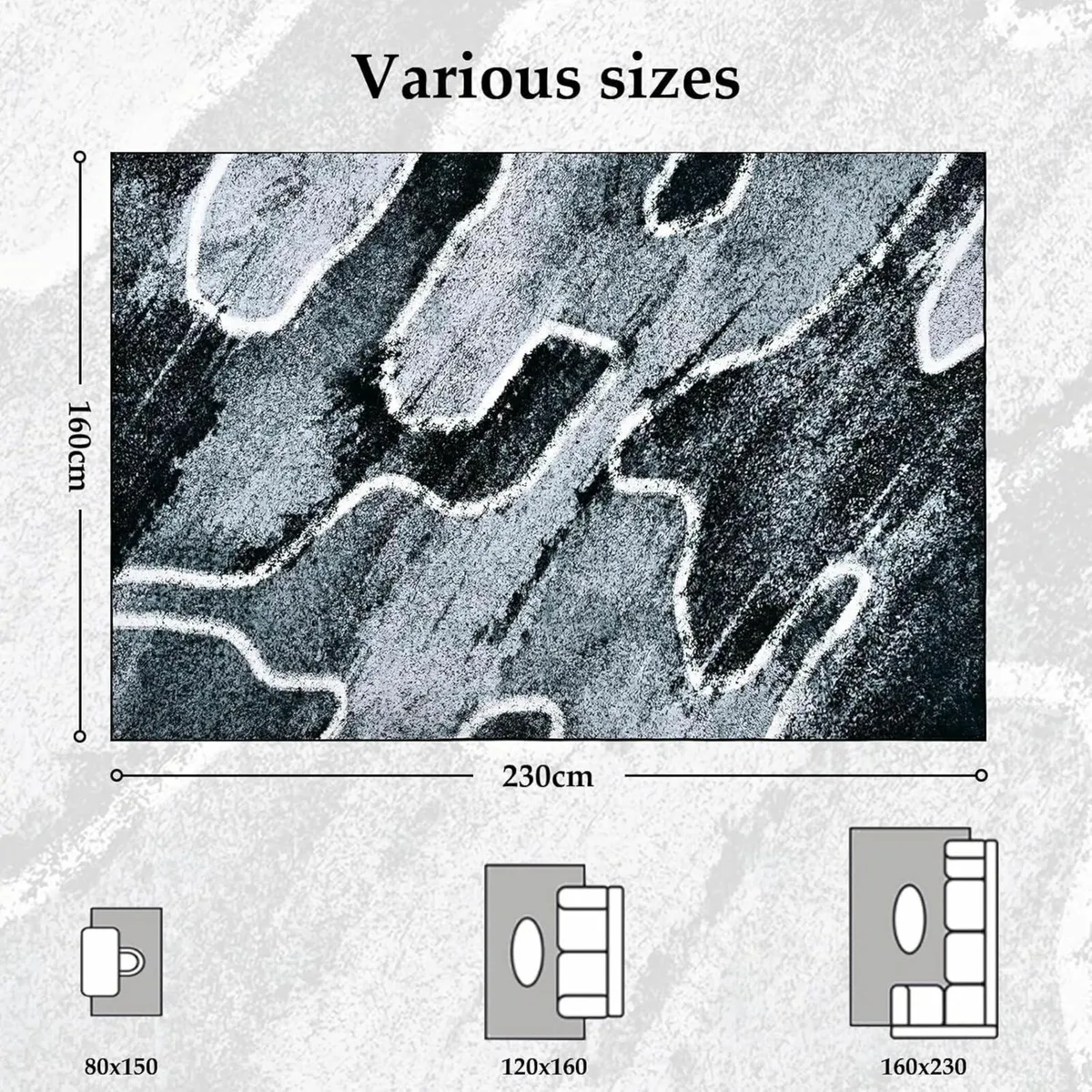 Rugs Living Room 160x230cm Area for Bedroom - Image 2