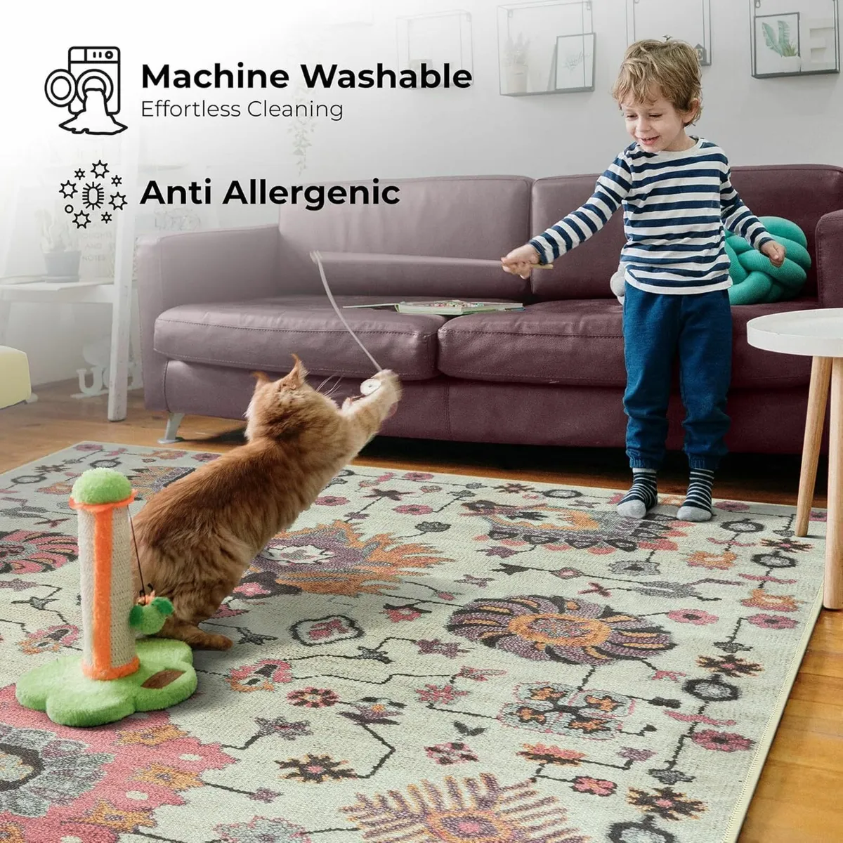 Machine Washable Rug 122x170cm 75% Recycled - Image 2