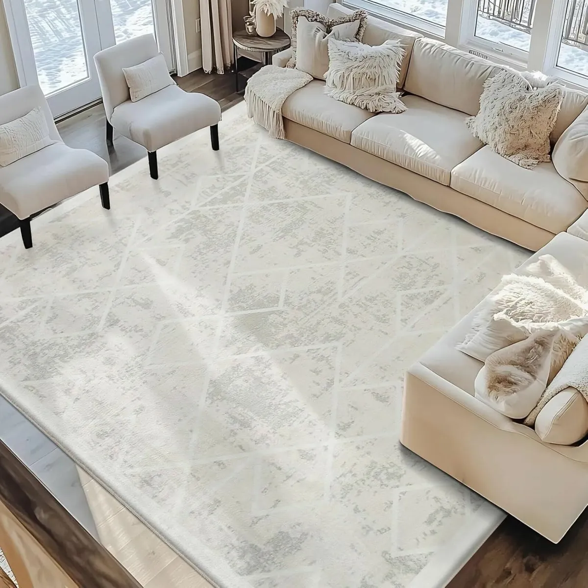 Rugs Living Room Grey Rug for Bedroom Soft - Image 1