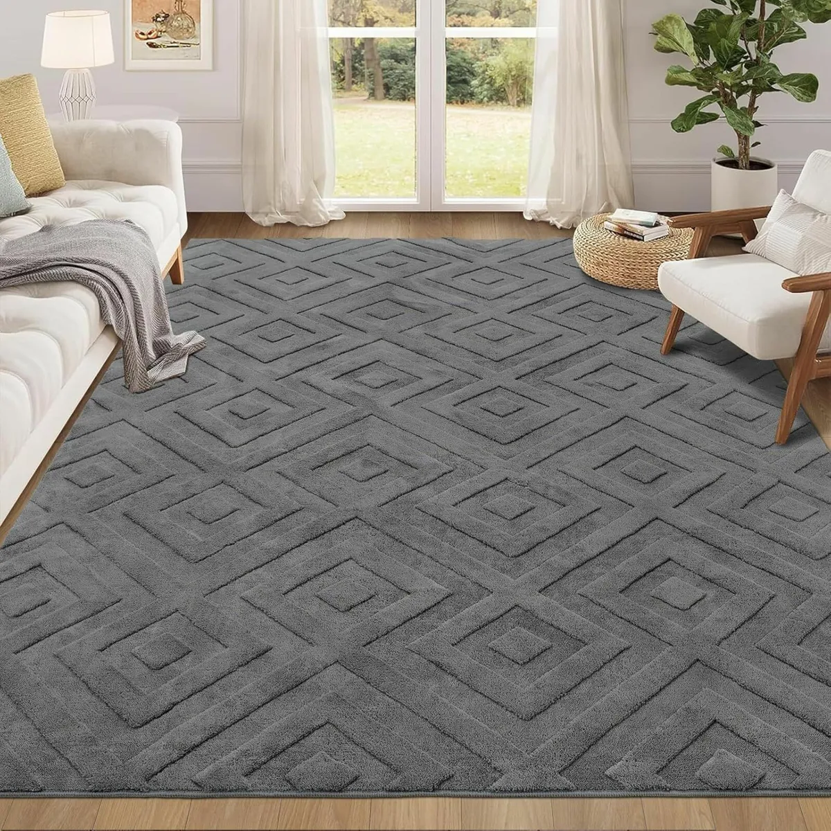 Rugs Living Room Large Washable Geometric Rug for - Image 1