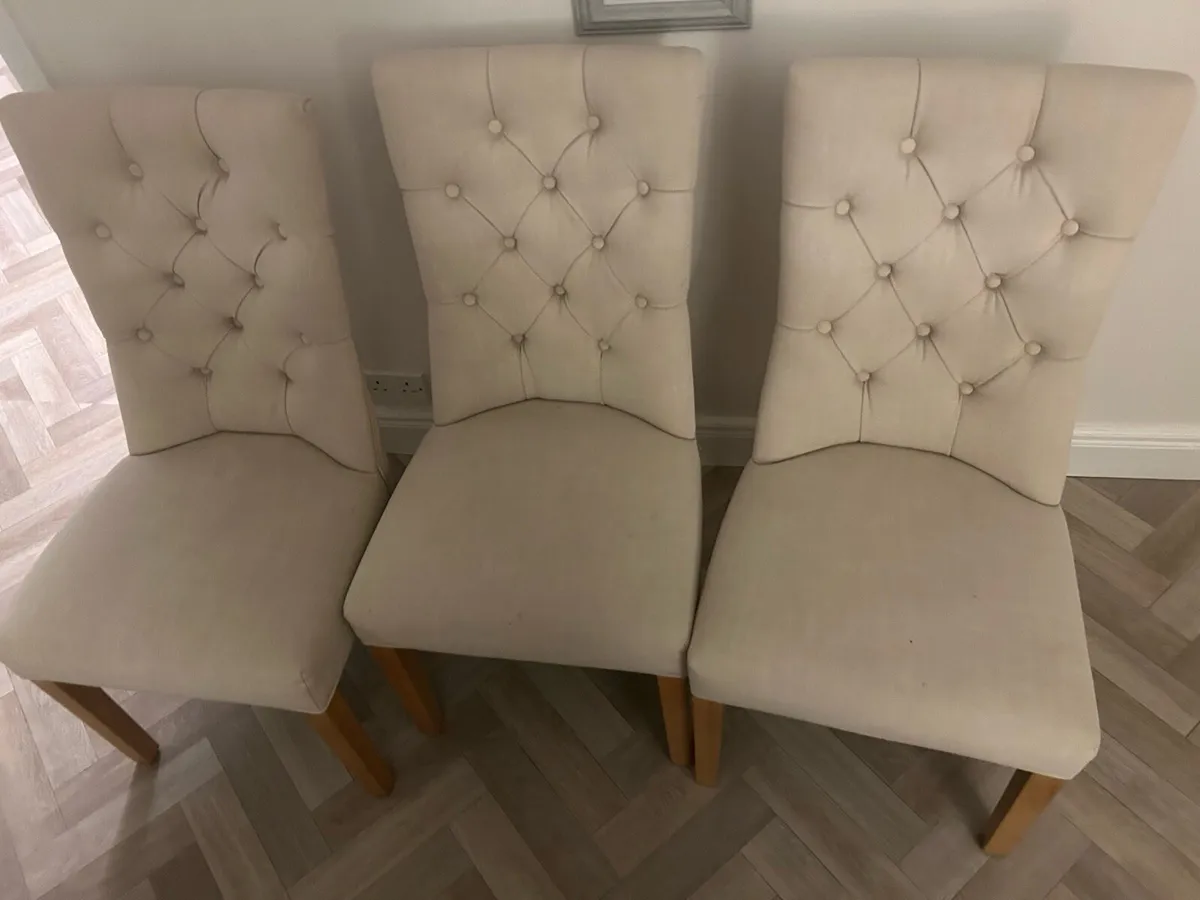 3 x EZ living beige chairs - Image 1