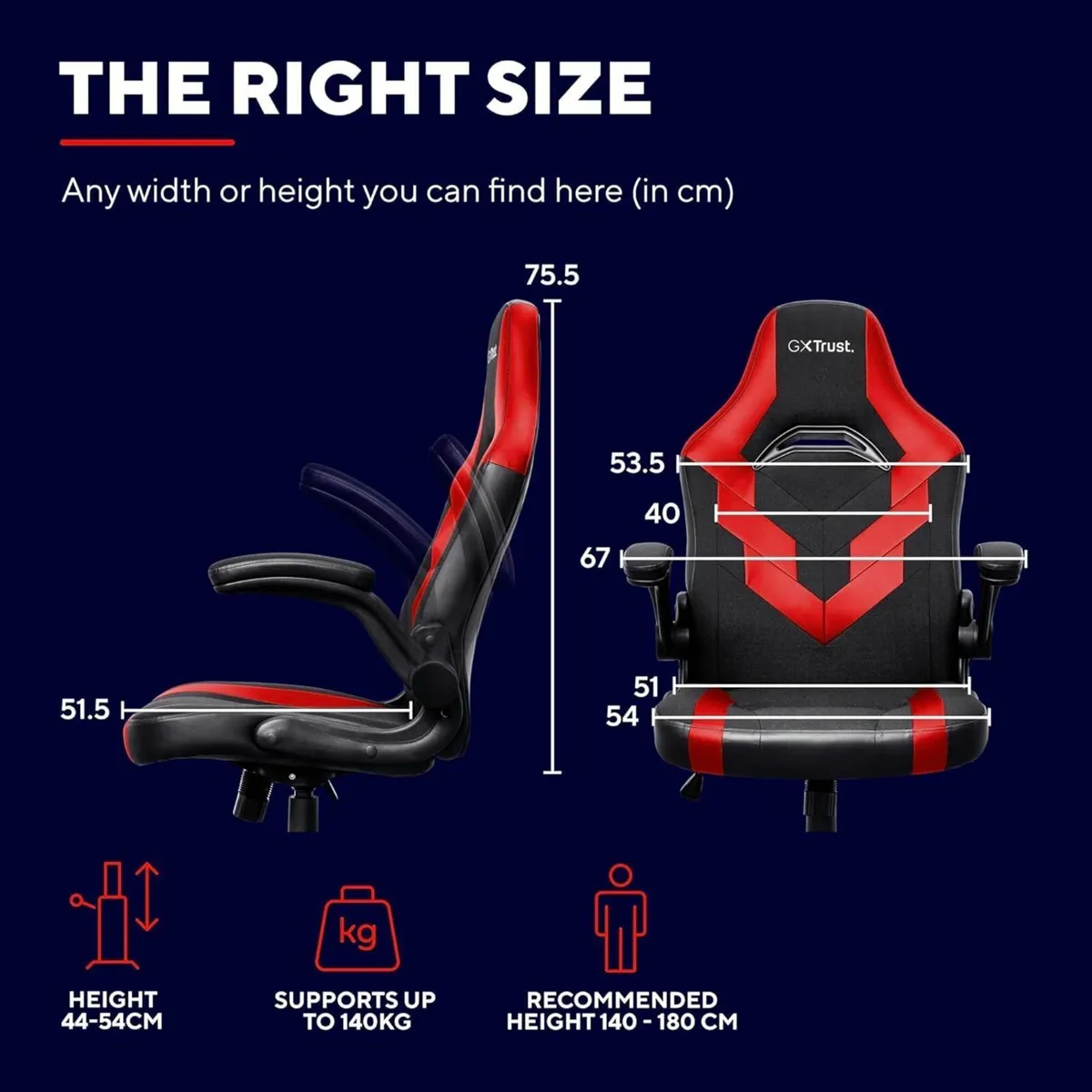 GXTrust 1703 Yezz Gaming Chair with Padded Arm - Image 3