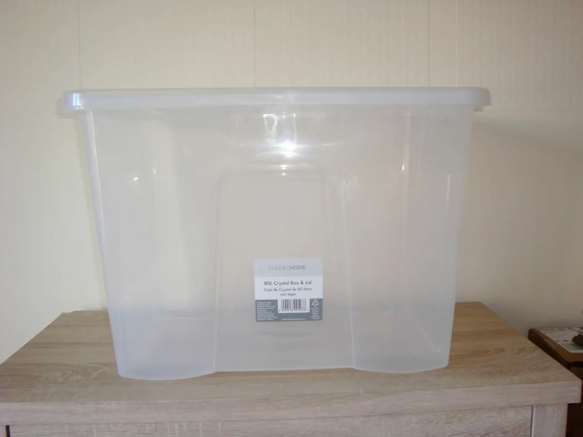 Clear Storage Box With Lid 80l - Image 1
