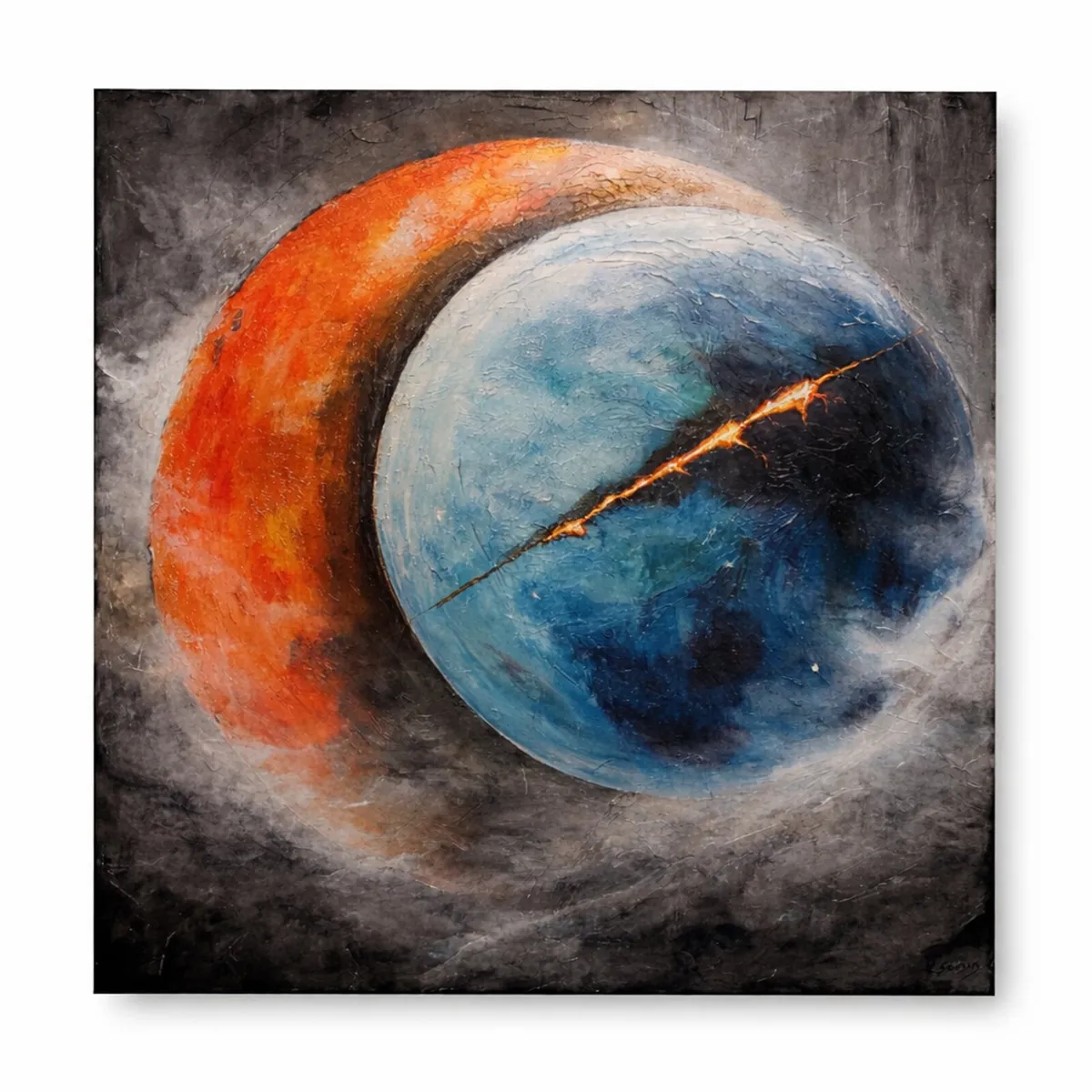 Large Textured Abstract Painting - Image 1