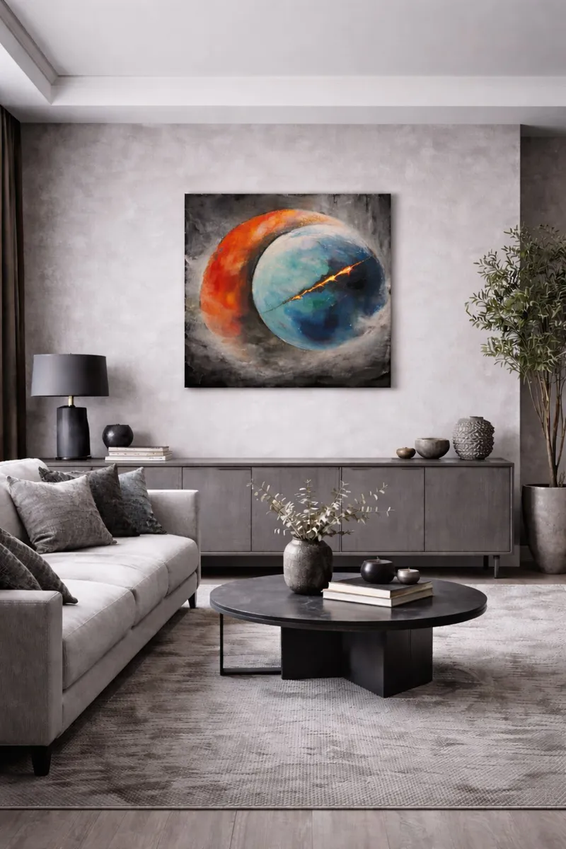 Large Textured Abstract Painting - Image 2