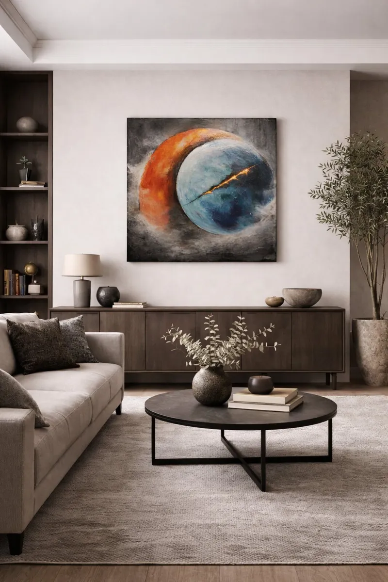 Large Textured Abstract Painting - Image 3