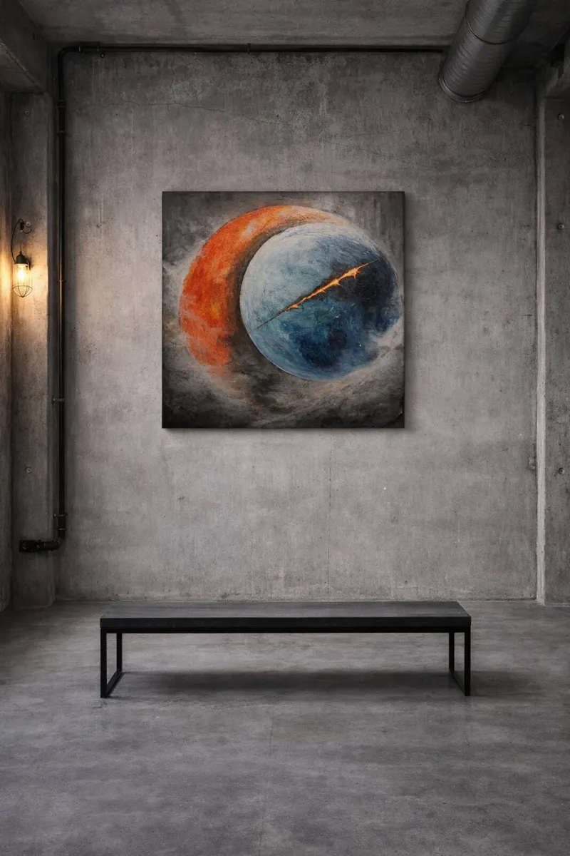 Large Textured Abstract Painting - Image 4
