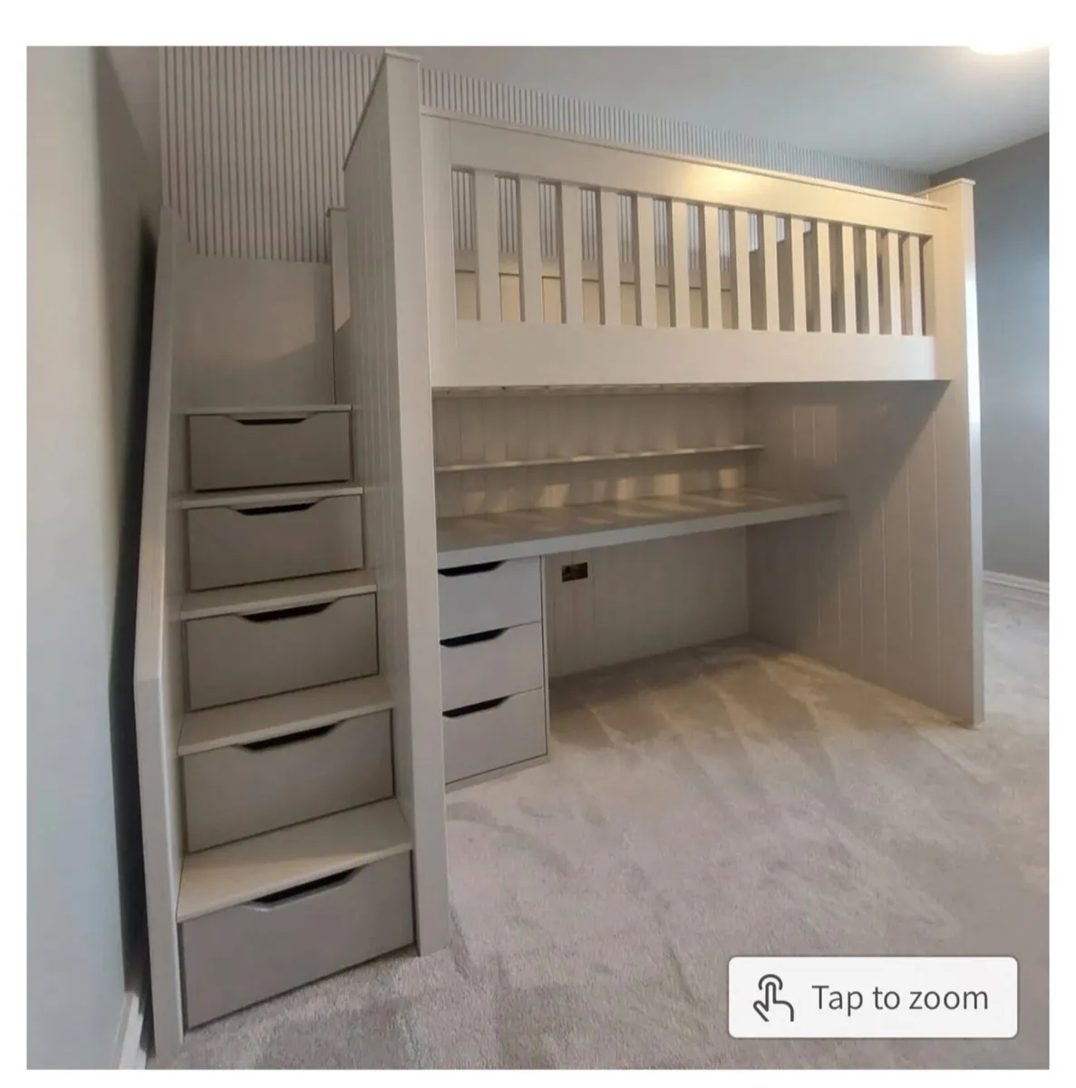 Solid wood small double high sleeper bed - Image 1