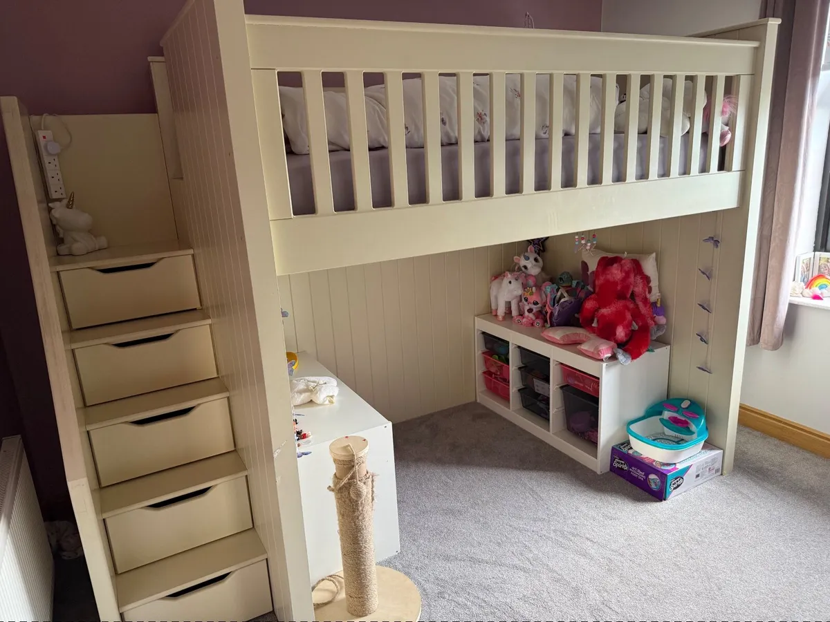 Solid wood small double high sleeper bed - Image 4