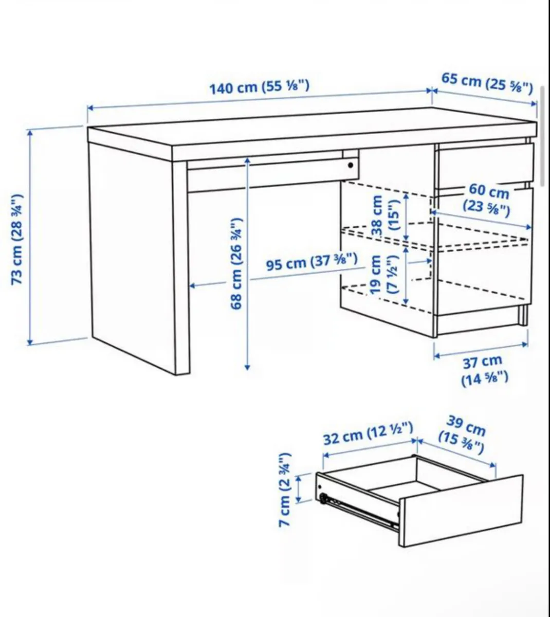 IKEA MALM desk - Image 3