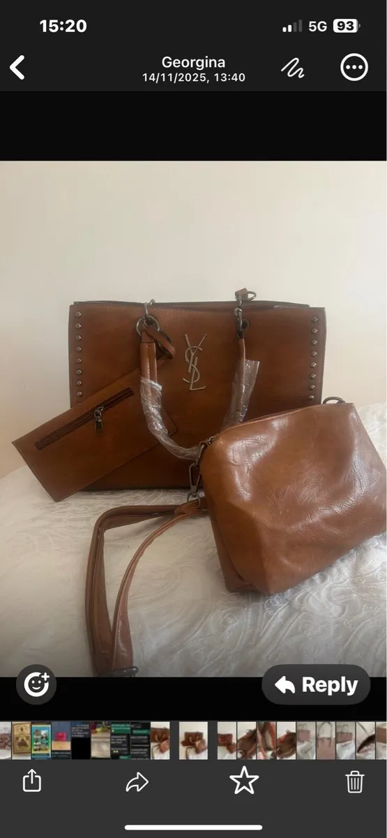 YSL tan bag with inner purse - Image 4