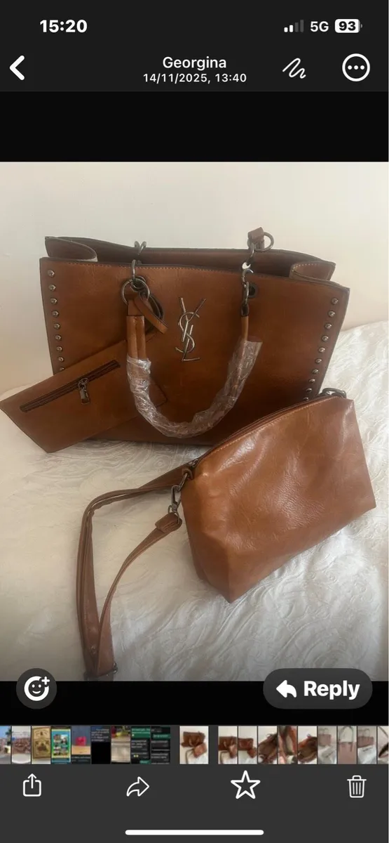 YSL tan bag with inner purse - Image 3