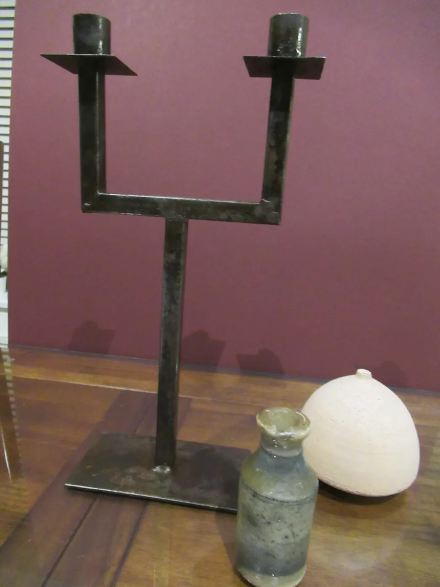 antique vintage candle stick holder ink bottle - Image 2