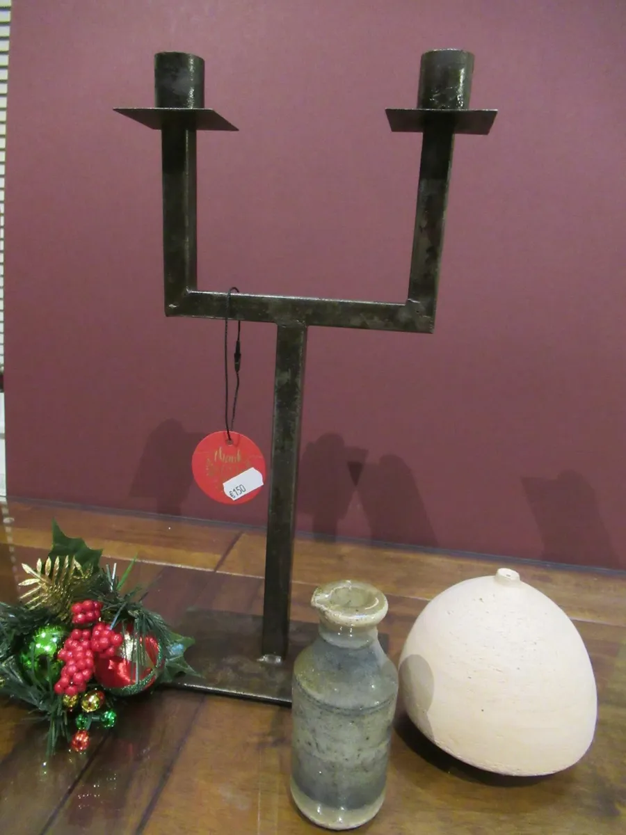 antique vintage candle stick holder ink bottle - Image 3