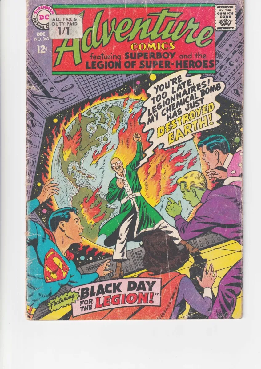ADVENTURE COMICS #363 Black Day for the Legion - Image 1