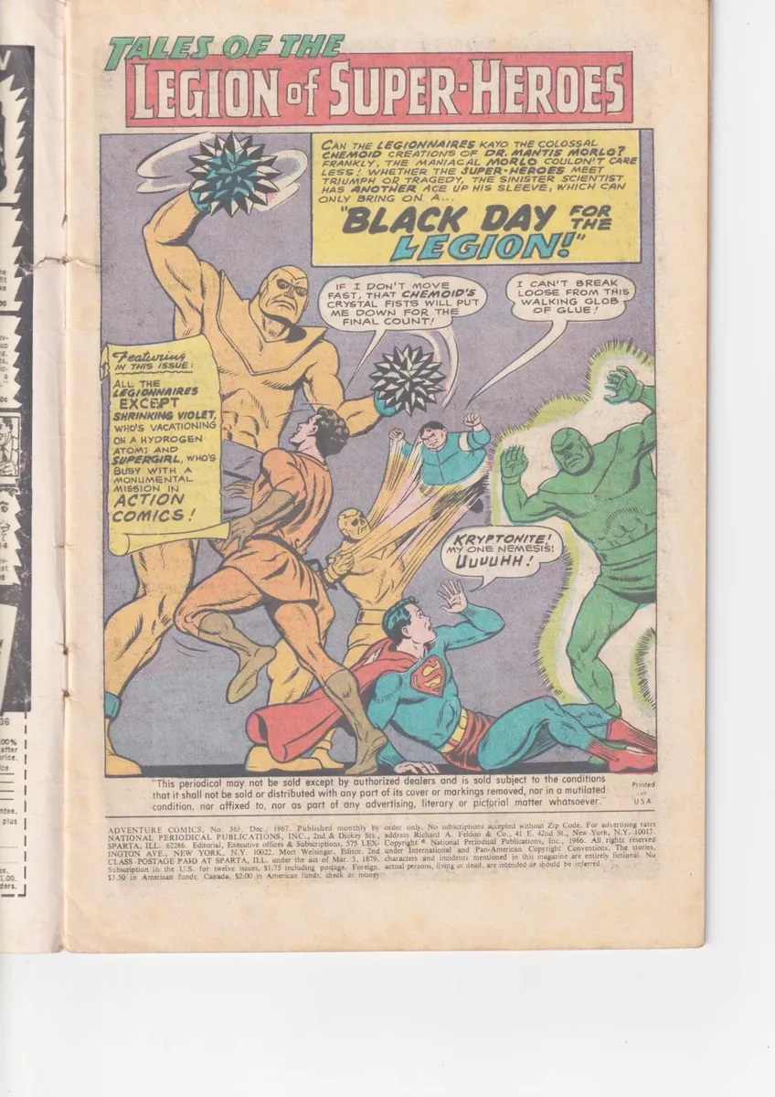 ADVENTURE COMICS #363 Black Day for the Legion - Image 2