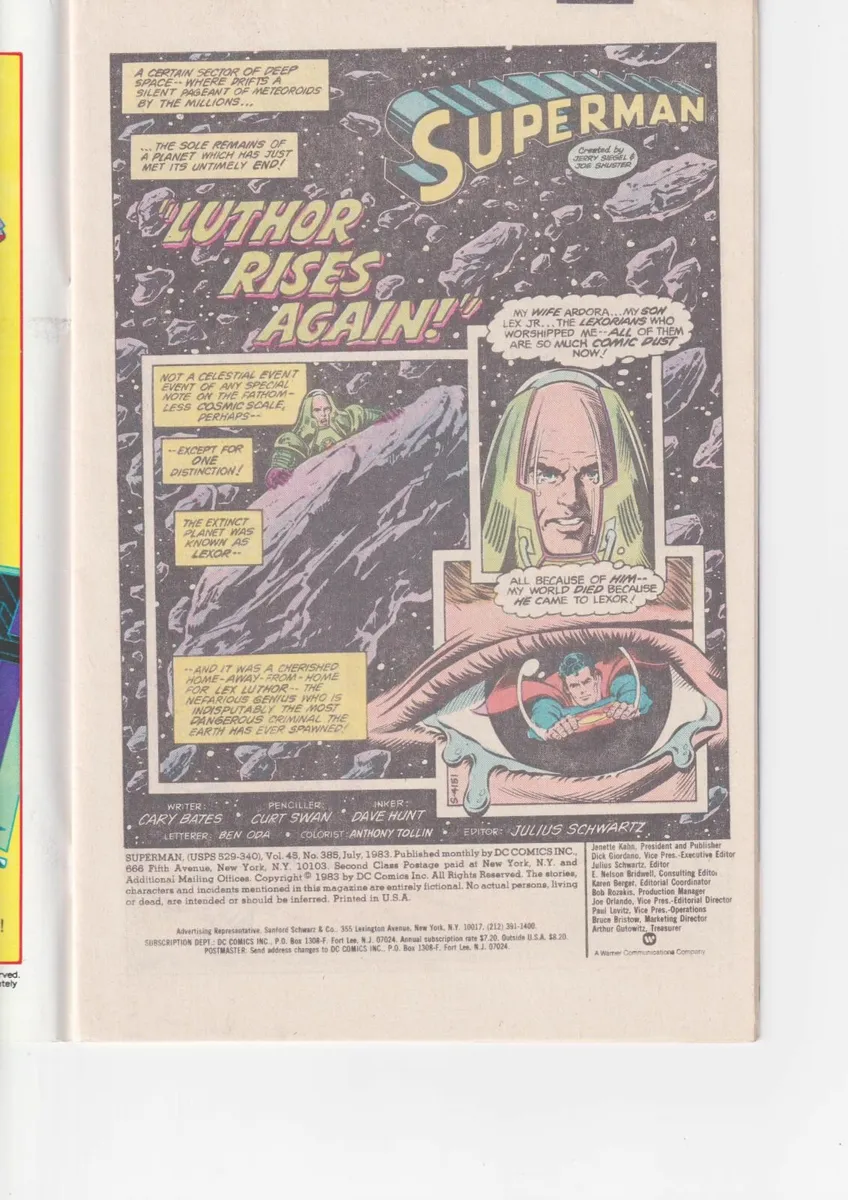 SUPERMAN #385 “THE CLASH OF 83” (1983) DC - Image 2