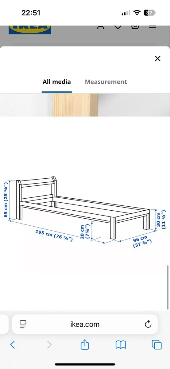 Single bed x 2, IKEA Neiden bed frame - Image 2
