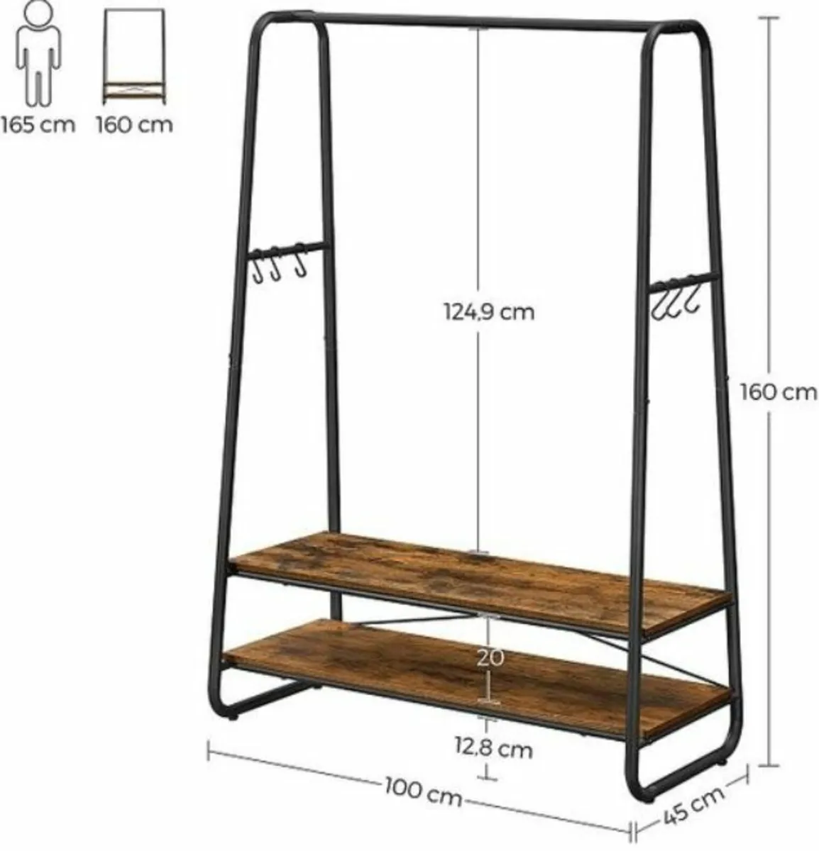 New industril clothes rail 2 shelves- FREE POST - Image 3