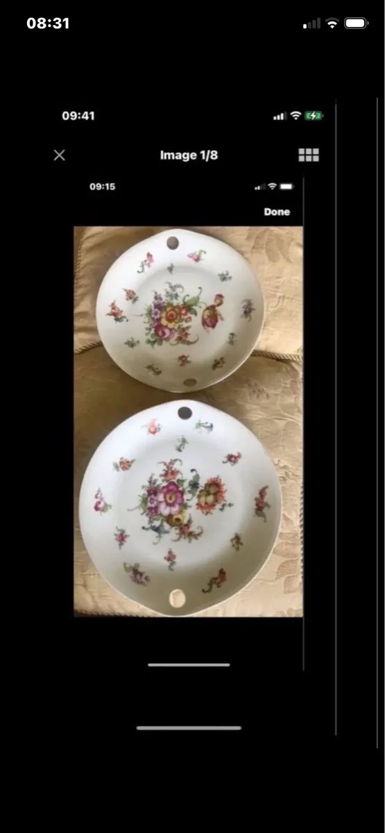 Antique Meissen Hand Painted Plate Set - Image 1