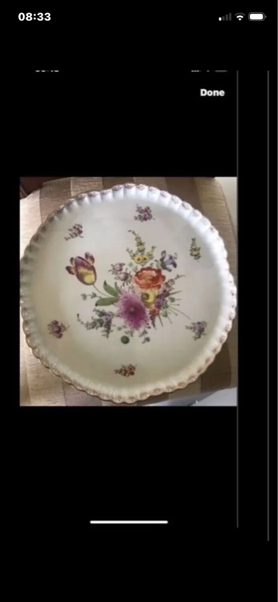 Antique Hand Painted Meissen Dish - Image 1