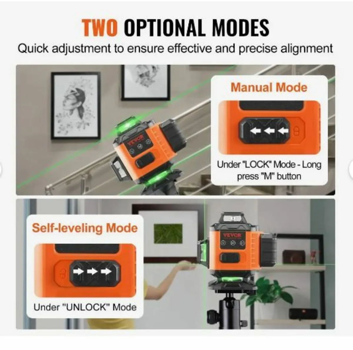 Laser Level 3048 cm Green Cross Line Self - Image 3