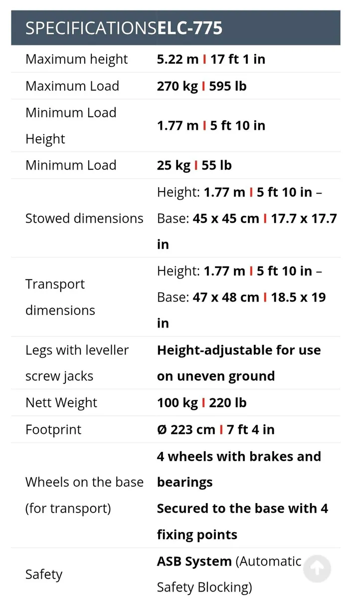 GUIL ELC-775 LIFTER - up to 270kg - Image 3