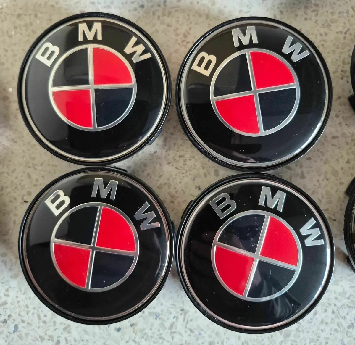 BMW Centre Caps 56 or 68mm (Red/black) FREE POST - Image 1