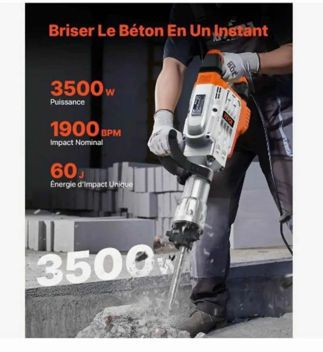 Demolition Jack Hammer, 3500W Jack Hammer - Image 2