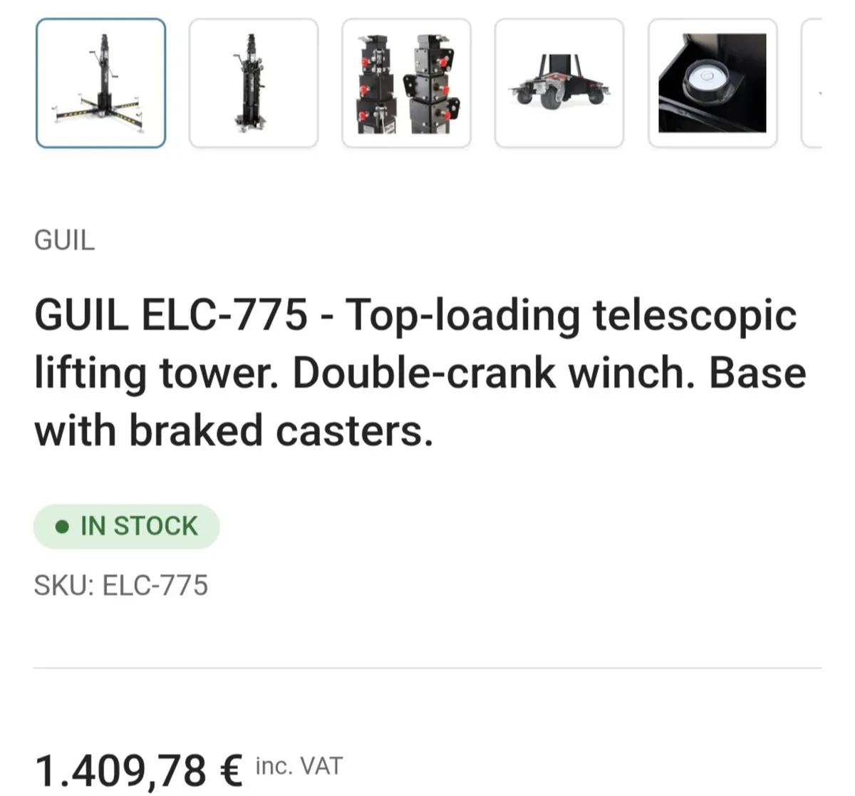 GUIL ELC-775 LIFTER - up to 270kg - Image 4