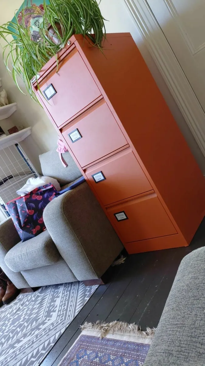 Orange 4 Drawer Filing Cabinet