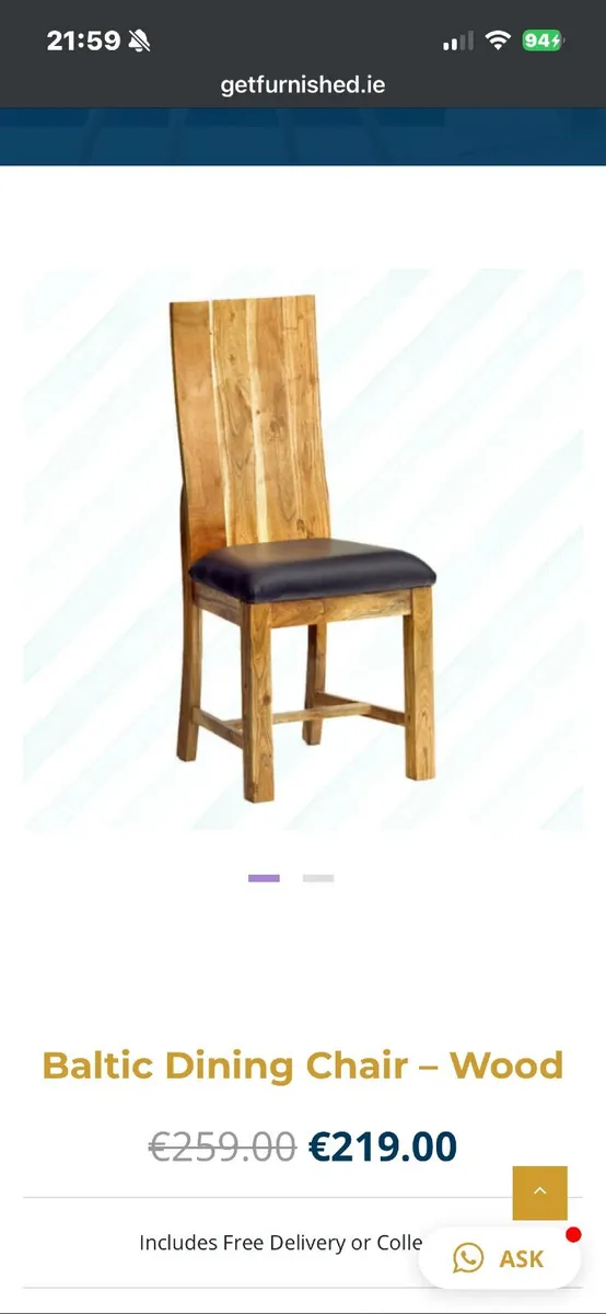 Table, bench and 2 x chairs - Image 2