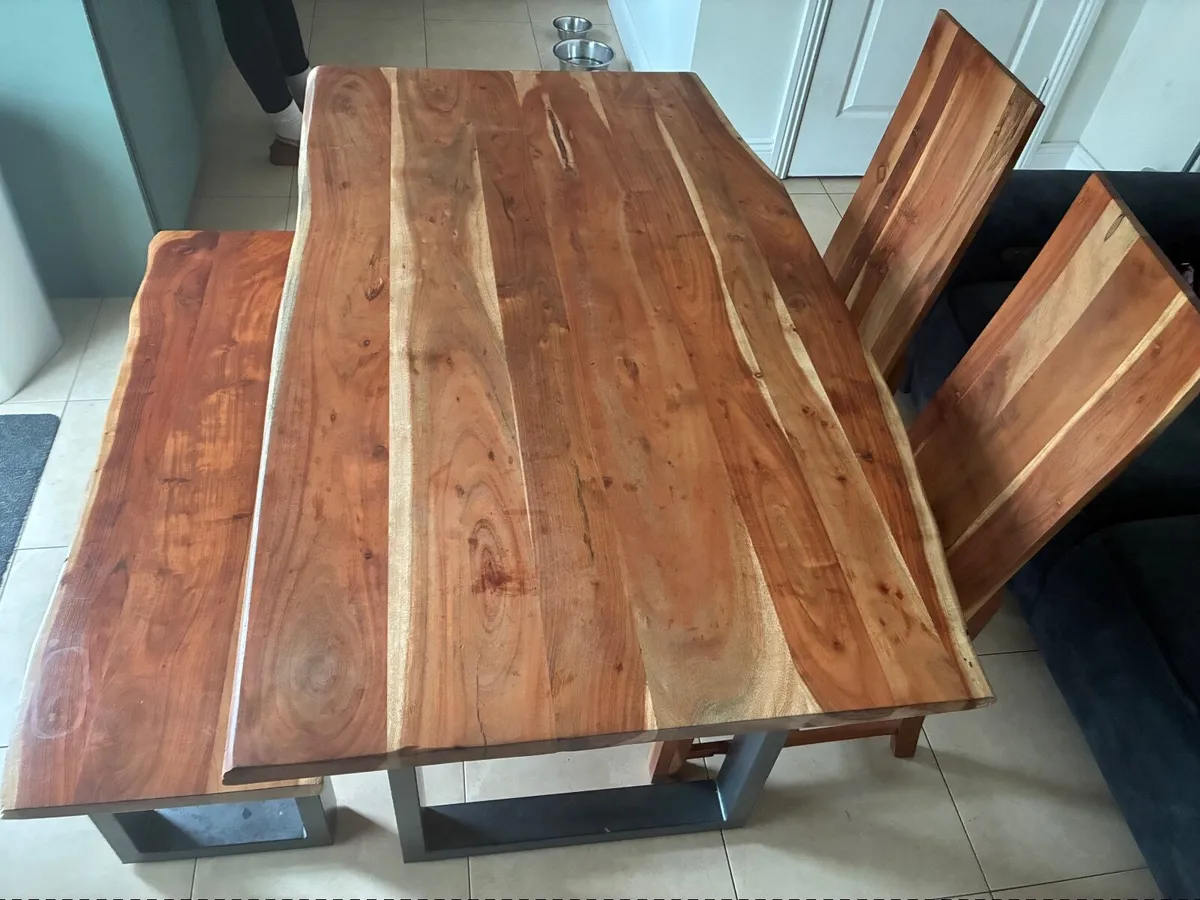 Table, bench and 2 x chairs - Image 4