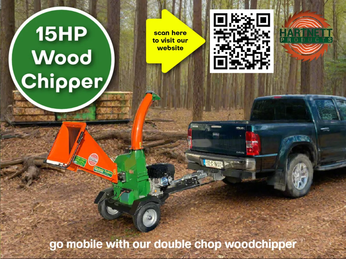 15HP Petrol Wood Chipper 4" - Image 1