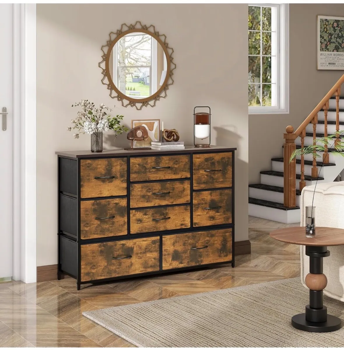 Chest of Drawers for Bedroom, 9 Drawer Fabric Dres - Image 3