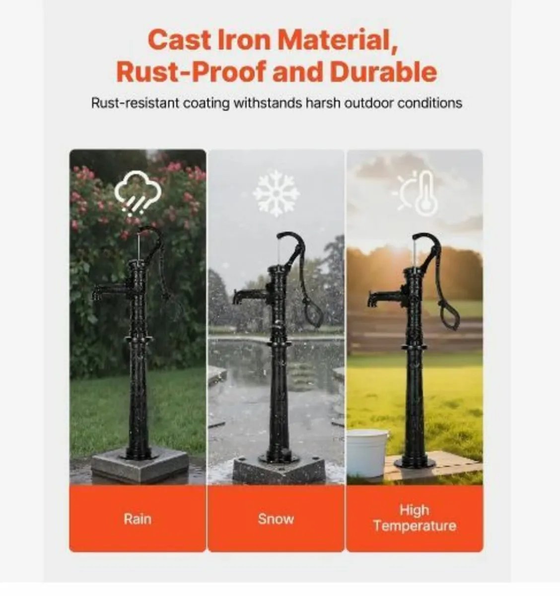 Well Hand Pitcher Pump, 20 ft Max Lift - Image 4