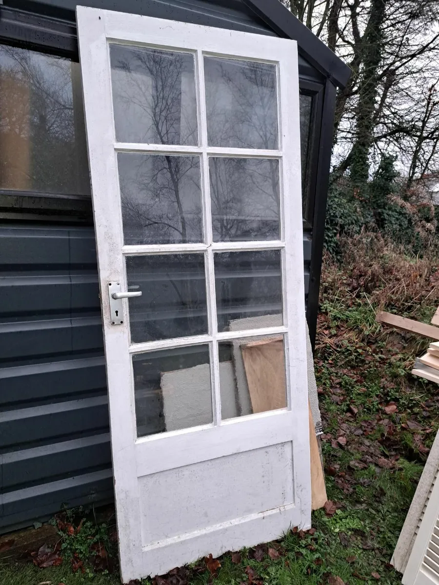FREE  - Hardwood Door with glass panes - Image 1