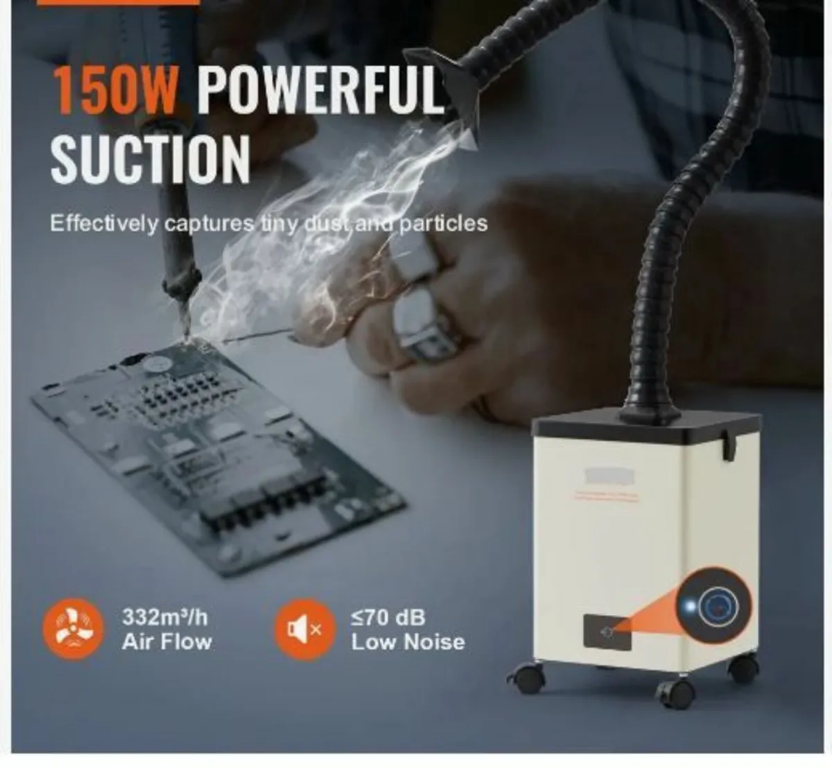 150W Soldering Fume Smoke Extractor 3-Stage - Image 3