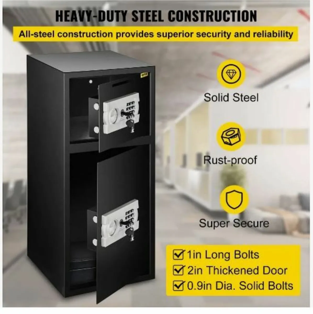 74 L Digital Double Door Safe Depository Box - Image 3