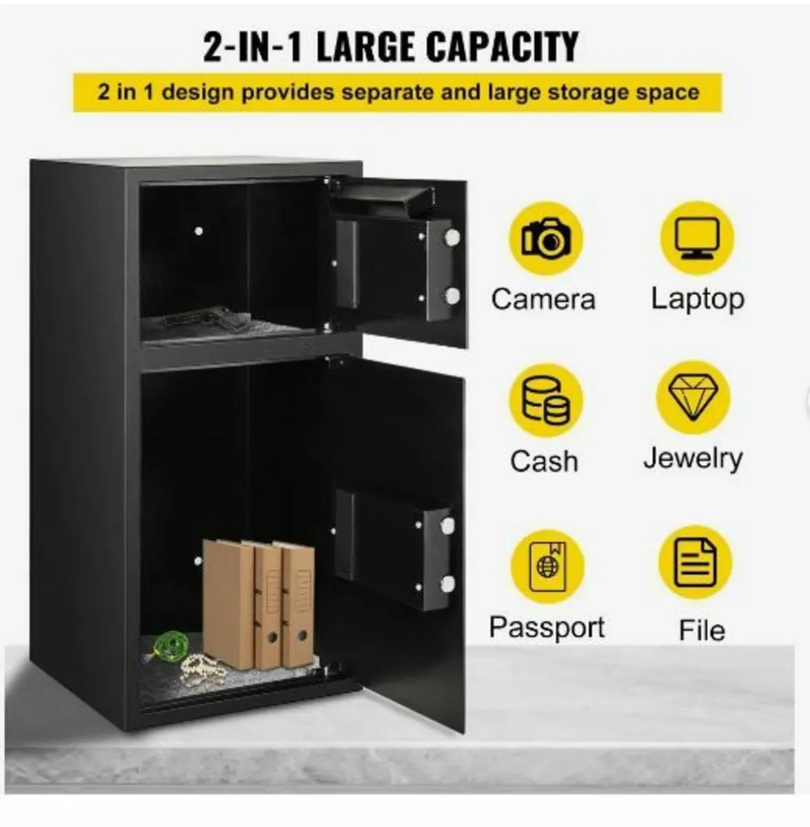 74 L Digital Double Door Safe Depository Box - Image 1