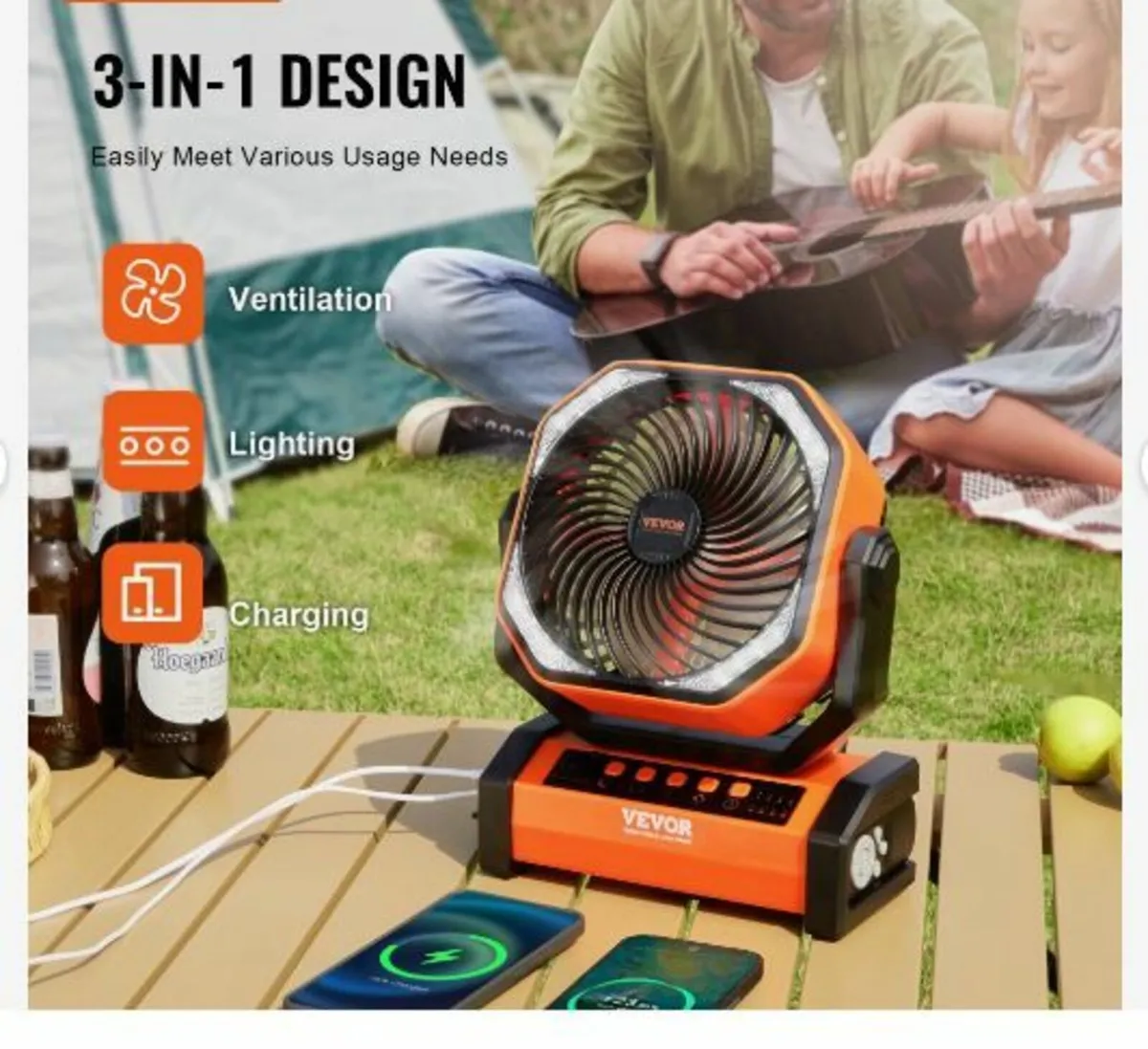 Portable Fan Rechargeable 228.6mm - Image 2