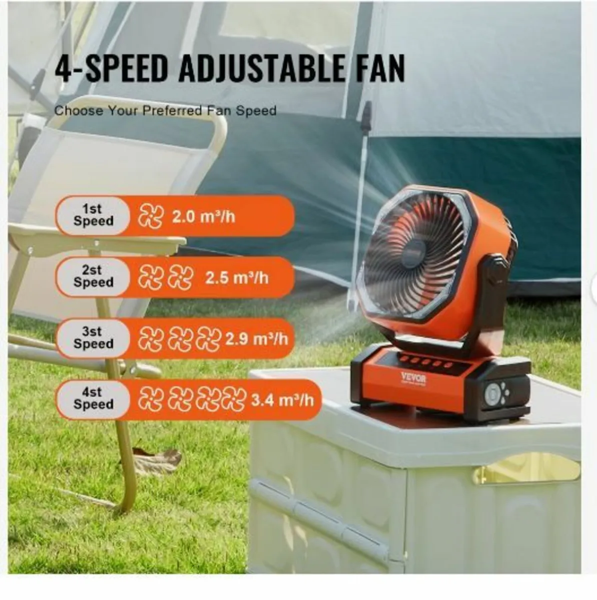 Portable Fan Rechargeable 228.6mm - Image 4