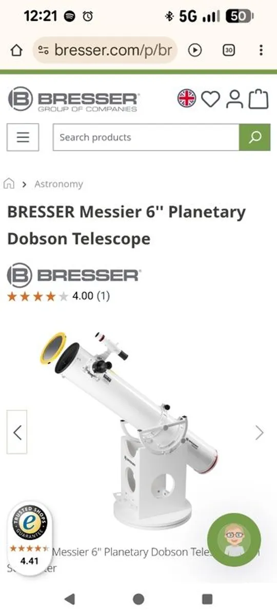 Bresser Messier 6" Planetary Dobsonian Telescope - Image 2